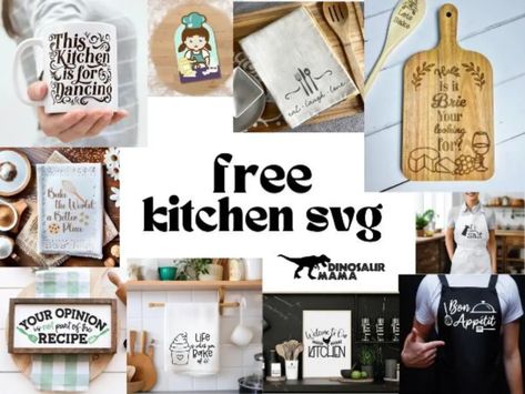 Cricut Kitchen SVG Free - Kitchen Decor Ideas & More! Cricut Kitchen Projects, Kitchen Cricut Ideas, Kitchen Svg Files Free, Upcycle Home, Kitchen Wall Decals, Kitchen Svg, Free Monogram, How To Make Stencils, Dining Room Wall Art