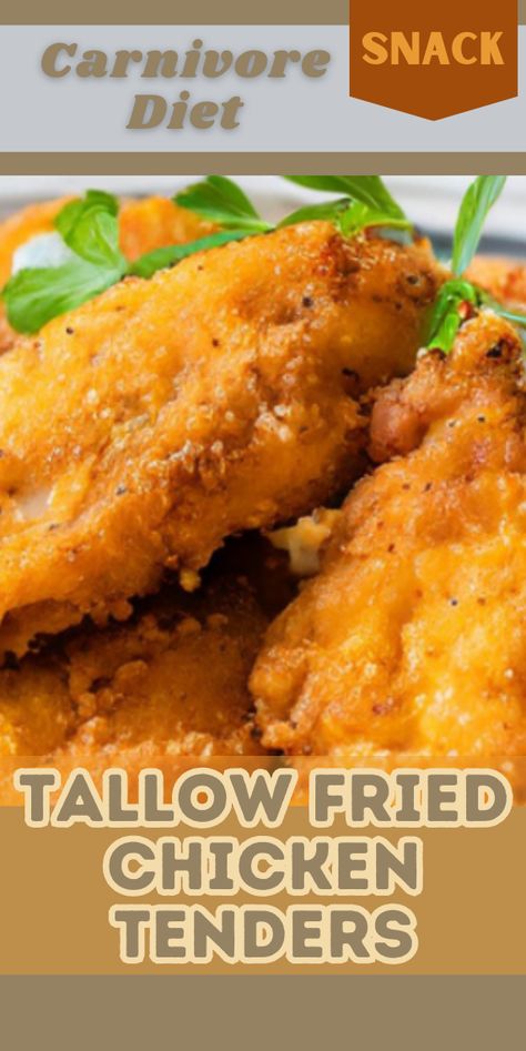 Try this delicious Tallow Fried Chicken Tenders recipe. For more recipes follow my page. #carnivorediet #carnivore #healthyrecipes #upgradedhealth #recipes Fried Chicken Tenders Recipe, Chicken Tenders Recipe, Fried Chicken Tenders, Beef Tallow, Cooking Thermometer, Chicken Tender Recipes, Carnivore Diet, Paleo Chicken, Pork Rinds