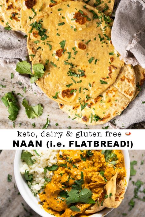 Gluten Free & Keto Naan (i.e. Flatbread!) #keto #lowcarb #glutenfree #dairyfree #indianfood Gluten Free Naan, Keto Tortillas, Boiled Egg Diet Plan, Boiled Egg Diet, Low Carb Tortillas, Low Carb Diet Recipes, Keto Foods, Naan Bread, Keto Bread