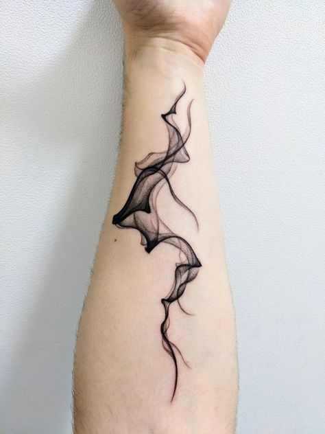 Ink In Water Tattoo, Smoky Tattoo Design, Smokey Abstract Tattoo, Abstract Ink Tattoo, Abstract Filler Tattoo, Ink Drop Tattoo, Fine Detail Tattoo, Abstract Fire Tattoo, Vapor Tattoo