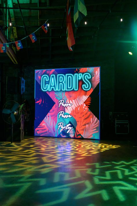 Cardi B's Passa Passa Birthday Party — WOTP Jamaican Dancehall, Wife Of The Party, Kingston Jamaica, Custom Neon Lights, Event Production, Neon Party, Ffa, Neon Light Signs, Kids Events