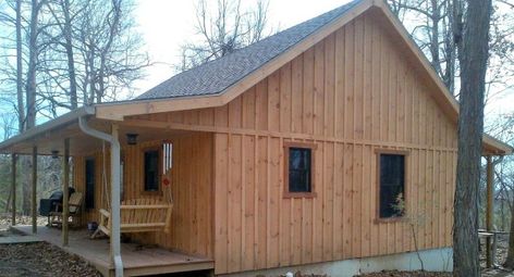 Board and Batten Siding: White Pine | Red Cedar | Cypress Board And Batten Cabin, Board And Batton Siding, In Law Suite Ideas, Exterior Lake House, French Cabin, Vertical Vinyl Siding, Napa Farmhouse, Exterior Cabin, House Siding Ideas