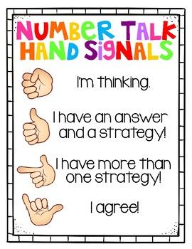 Math Talks, Number Talks, Math Coach, Math Charts, Math Talk, Hand Signals, Numbers Kindergarten, Math Intervention, Math Instruction