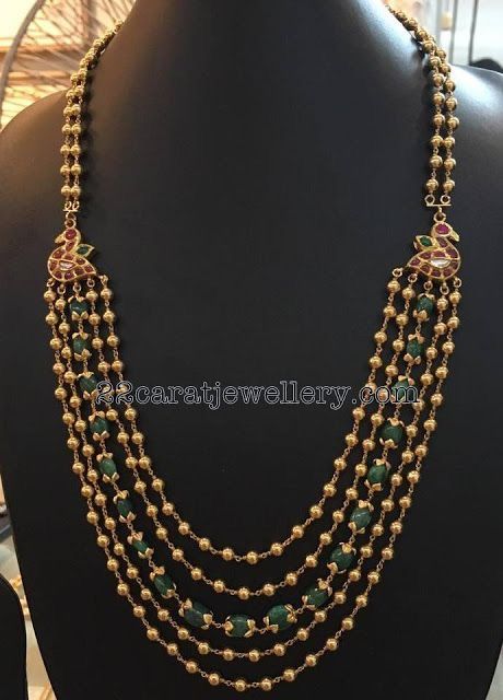 Emerald Beads Mala, Mala Jewelry, Gold Jewelry Outfits, Antique Gold Jewelry Indian, Gold Jewelry Simple Necklace, Beads Mala, Pearl Necklace Designs, Gold Necklace Indian Bridal Jewelry, Beaded Necklace Designs