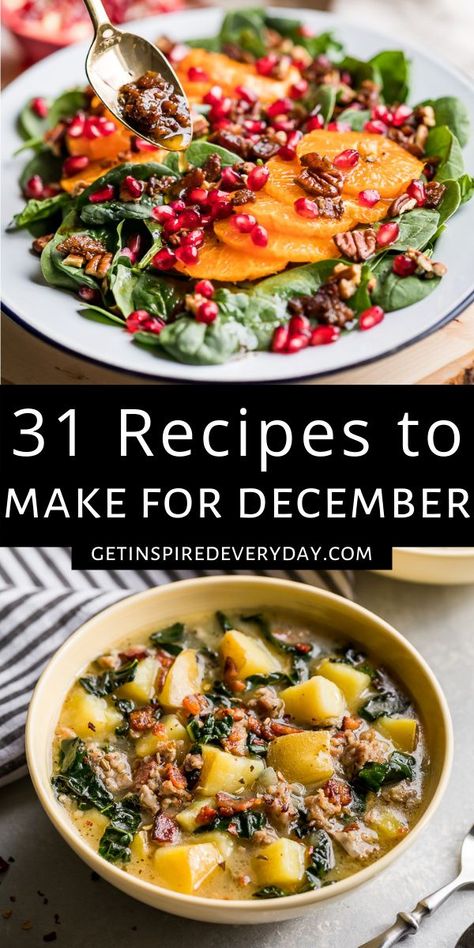 These 31 Recipes to Make for December are filled with easy family friendly dinner ideas, holiday inspired recipes, make ahead breakfasts, and healthy desserts options. You'll find a little bit of everything including our favorite cheeseboard date night idea to keep you cooking delicious things straight through Christmas into the New Year! All the recipes are gluten free, and many are dairy free, paleo, and even some Whole30 recipe inspiration too. Dinners Gluten Free, Make Ahead Breakfasts, Whole30 Recipe, Healthy Dessert Options, Slow Cooker Sweet Potatoes, Easy Breakfasts, Dairy Free Dinner, Dairy Free Paleo, Christmas Food Dinner