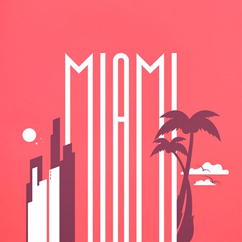 Miami Posters, Great Logos, Simple Graphic, Logo Illustration, Typography Letters, Cellphone Wallpaper, 로고 디자인, Graphic Design Posters, Vintage Travel