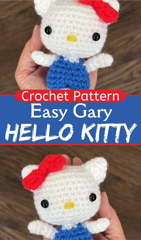 Crochet Hello Kitty Amigurumi Pattern - Yours Patterns Crochet Hello Kitty Free Pattern, Hello Kitty Crochet Pattern, Hello Kitty Amigurumi, Crochet Hello Kitty, Pattern Hats, Kitty Amigurumi, Hello Kitty Crochet, Pink Yarn, Creative Hobbies