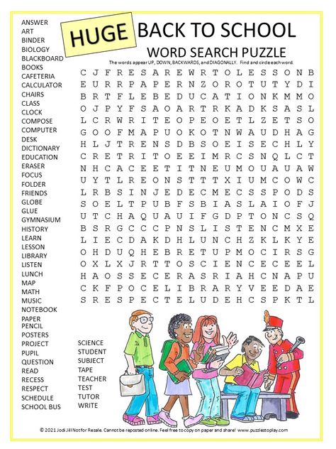 Back To School Trivia, Back To School Word Search Free Printable, Back To School Word Search Free, Wordsearches For Kids Free Printable, Wordsearches For Kids, Crosswords For Kids, Back To School Word Search, School Word Search, Word Puzzles For Kids