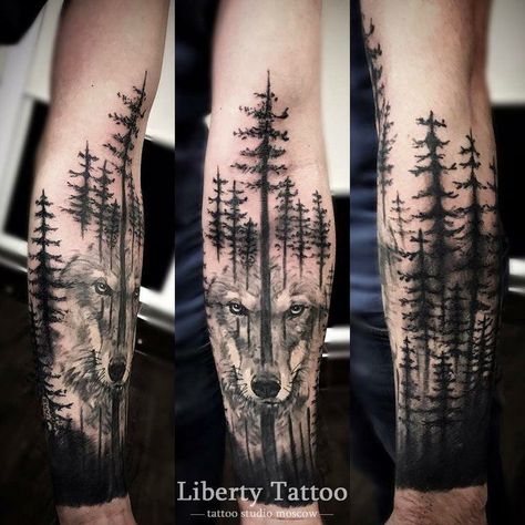 Forest Tattoo Sleeve, Wolf Tattoo Forearm, Natur Tattoo Arm, Tato Maori, Wood Tattoo, Wolf Tattoos Men, Nature Tattoo Sleeve, Wolf Tattoo Sleeve, Forarm Tattoos