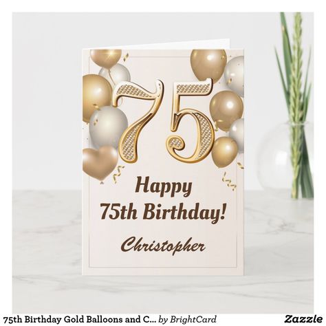 75th Birthday Gold Balloons and Confetti Birthday 79th Birthday Ideas, Hello 31 Birthday, Happy 79th Birthday, Happy 77th Birthday, Happy 57th Birthday, Happy 76th Birthday, 31 Birthday, 37 Birthday, 81st Birthday