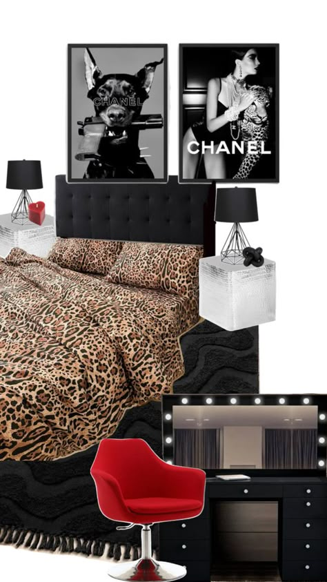 Black and Red Bedroom, Black Aesthetic, Maximalist Room Decor Bedroom Black Aesthetic, Black And Red Bedroom, Maximalist Room Decor, Maximalist Room, Girl Apartment Decor, Red Bedroom, White Room Decor, Luxury Room Bedroom, Dream Apartment Decor