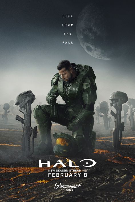 Halo TV Series Season 2 Poster- Action Sci-Fi Streaming February 8 On Paramount+ Halo Tv Series, John 117, Carter Smith, Rupert Friend, Pablo Schreiber, Pop Ads, Halo Series, Joel Edgerton, Elisabeth Moss