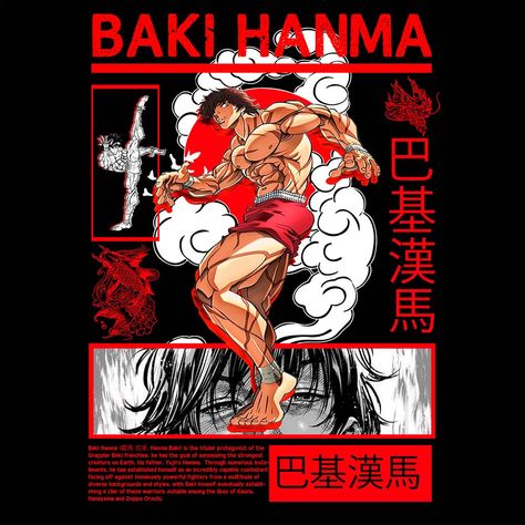 Baki Poster, Baki Hanma, Cool Shirt Designs, Cute Blue Wallpaper, Supreme Wallpaper, Logo Tshirt, Yankees Fan, Anime Drawing Books, Texture Graphic Design