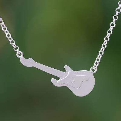 Electric Guitar Sterling Silver Guitar Pendant Necklace. #guitar #pendantnecklace #jewelry #electricguitar Music Themed Jewelry, Music Necklace, Cat Necklace Silver, Mens Sterling Silver Necklace, Music Jewelry, Mens Jewelry Necklace, Creating Jewelry, Sterling Silver Necklace Pendants, Themed Jewelry