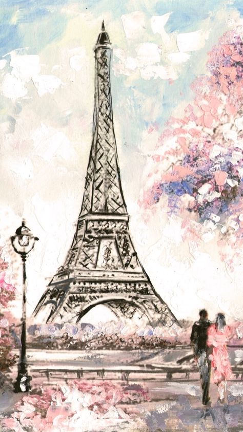 Paris Easy Paintings, Paris Painting Easy, Paris Art Painting, Images Pop Art, French Images, Eiffel Tower Painting, Love Wallpapers, Eiffel Tower Art, Seahorse Art