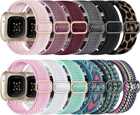 Amazon.com: GEAK 12 Pack Elastic Nylon Band Compatible with Fitbit Versa 3/Fitbit Versa 4/Fitbit Sense/Sense 2 Bands for Women Men, Breathable Stretchy Sport Solo Loop Strap for Fitbit Versa 3/Versa 4 Smartwatch : Electronics Fitbit Versa 4, Fitbit Versa 3, Smart Watch Apple, Black Smokey, Men's Vintage Watch, Boho Green, Sports Watch, Silicon Bands, Apple Products