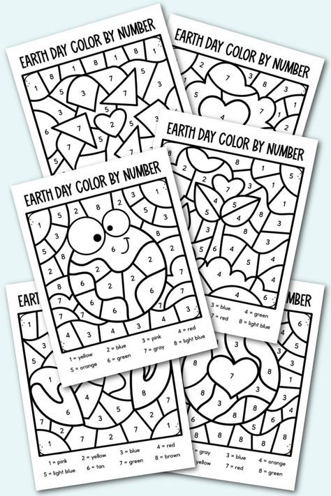 Free Earth Day Color by Number Printables Earth Day Coloring Pages For Kids, Earth Day Coloring Pages Free Printable, Earth Day Bookmarks Free Printable, Free Printable Earth Day Coloring Sheets, 100 Chart Printable, Earth Day Word Search, Earth Day Coloring Pages, Teaching Critical Thinking, Best Summer Cocktails