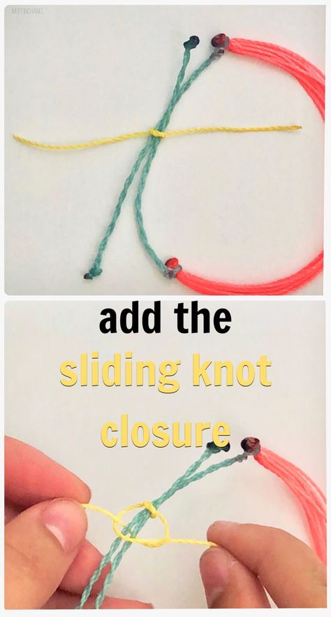 Sliding Knot Bracelet Diy, Embroidery Bracelets Diy, Diy Corded Bracelets, Bracelet Slide Knot, Diy Pure Vida Bracelets, Bracelet Board Diy, Waxed Polyester Cord Bracelets Diy, Sliding Knot For Bracelet, Removable Friendship Bracelet