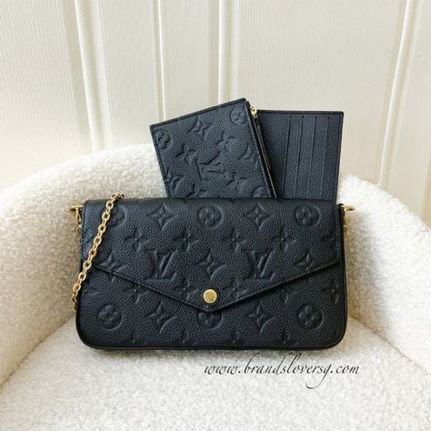 LV Felicie Pochette in Black Empreinte Leather GHW Lv Felicie Pochette, Felicie Pochette, Louis Vuitton Felicie Pochette, Pochette Louis Vuitton, New Year Is Coming, Lv Pochette, Louis Vuitton Pochette, My Wardrobe, Vuitton Bag