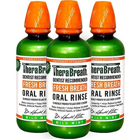 Dr Katz TheraBreath Oral Rinse 16Ounce Bottle Pack of 3 >>> You can find out more details at the link of the image. Girl Hygiene, Morning Breath, Natural Mouthwash, Mouth Rinse, Dental Products, Dry Mouth, Hygiene Routine, Tooth Decay, Personal Hygiene