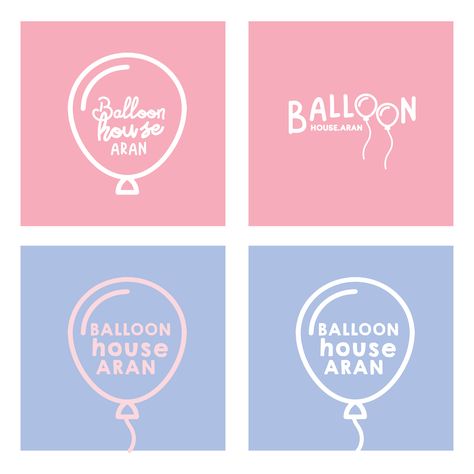 Balloon Branding Logos Design, Balloon Packaging Design, Balloon Logo Design Ideas, Ballon Logo Design, Balloon Business Logo, Balloon Branding, Balloon Logo Design, Party Planner Logo, Party Logo Design