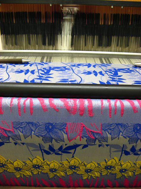 Weaving Inspiration, Woven Textiles, Jacquard Loom, Color Pallete, Weaving Designs, Weaving Textiles, Fabric Printing, Jacquard Pattern, Baked Salmon