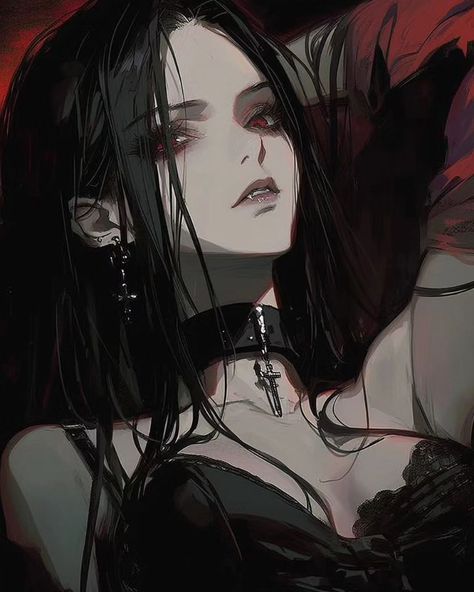 Vampire Love AI Generated / Midjourney #ai #midjourney #vampireart #vampira #vampire #anime #animestyle #darkanime Vampire Anime, Female Vampire, Vampire Love, Vampire Girls, Girls With Black Hair, Vampire Art, Gothic Anime, 90s Anime, Dark Anime