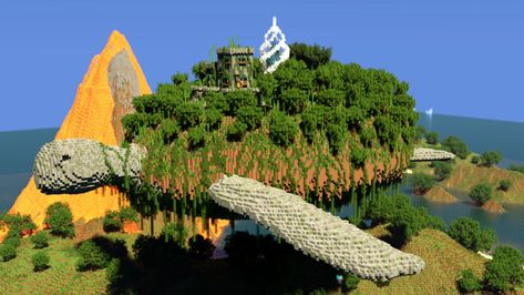 Turtle Island Minecraft, Minecraft Floating Island Ideas, Minecraft Floating Island, Minecraft Middle Earth, Mc Houses, Flying Turtle, Giant Sea Turtle, Giant Turtle, Minecraft Base