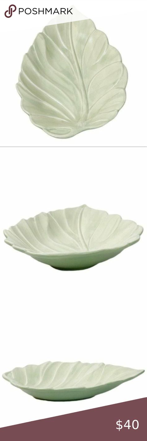 Vintage Royal Haeger Green Leaf pottery candy Dish 13.5” X 9” X 2” Leaf Pottery, Deco Retro, Vintage Kitchenware, Modern Art Deco, Ceramic Dishes, Functional Art, Candy Dish, Green Leaf, Leaf Shapes