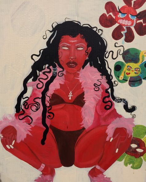 “Medu sha” by @jasminabanks acrylic ☎️🍭🐍 I suck at finishing my originals lol. Oh & the beautiful @jupiterjubilee for reference to piercings etc. Surrealism Wallpaper, Afro Surrealism, Psychadelic Art, Art Noir, Afrocentric Art, Alternative Art, Art Folder, Magical Art, Black Artwork