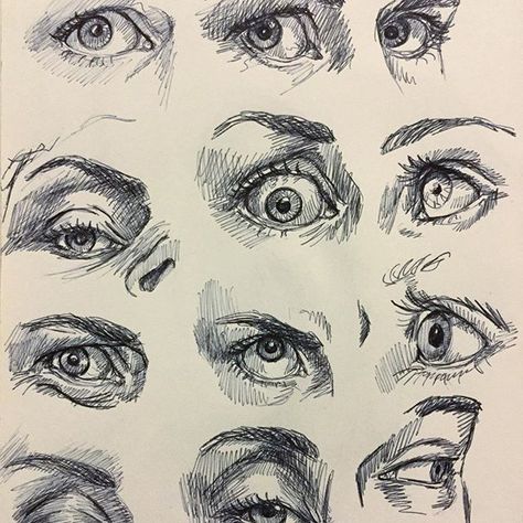 Some much needed eye studies drawing mostly my eyes from a mirror with a couple side views I found online. #drawing #sketchbook #sketch #eyestudy #pen Eye Studies, Studies Drawing, Eye Study, Realistic Eye Drawing, Eye Sketch, Anatomy Sketches, Drawing Studies, Drawing Sketchbook, 인물 드로잉