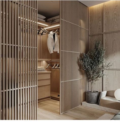 Minimal Walk In Wardrobe, Japandi Walk In Closet, Wabisabi Bedroom, Japanese Scandinavian Interior, House Interior Design Bedroom, Scandinavian Interior Bedroom, Walk In Wardrobe Design, Minimalistic Bedroom, Home Minimalist