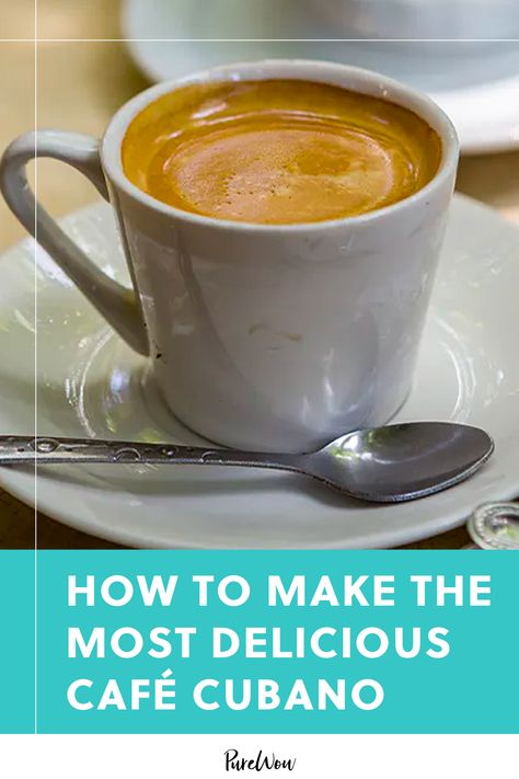 Cafe Cubano Recipe, Cuban Coffee How To Make, International Coffee Recipes, Bustelo Coffee Recipes, Cafe Bustelo Recipe, Spanish Coffee Recipe, Cuban Coffee Recipe, Cuban Mojo Chicken, Barista Drinks