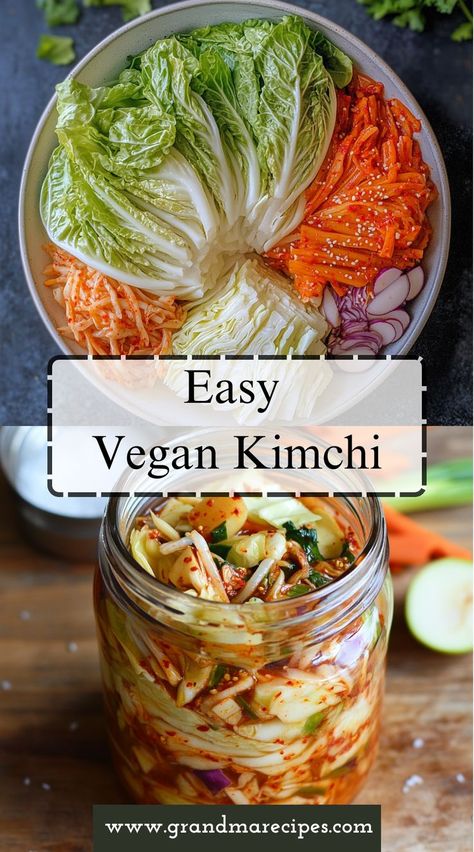 This vegan kimchi is a game-changer! It’s so simple to make and packed with bold flavors. Even my non-vegan friends can’t get enough of it—definitely a new staple in my recipe book! Fresh Kimchi Recipe, Vegan Kimchi Recipe, Quick Kimchi, Fresh Kimchi, Vegan Kimchi, Kimchi Recipe, My Recipe Book, Shrimp Paste, Vegetable Dish