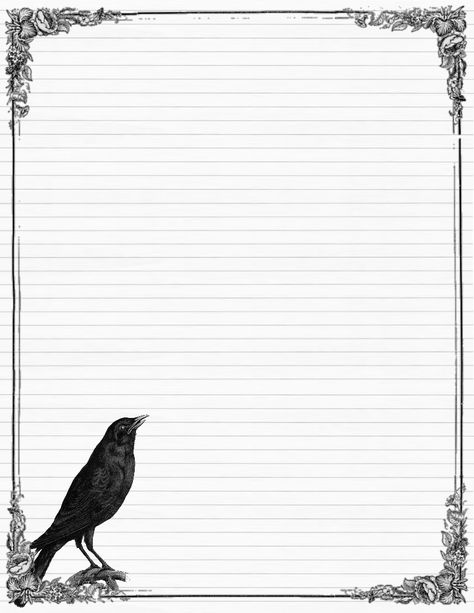 Sweetly Scrapped: ~Free~ Stationary with Crows and Roses, Variety of Colors Stary Papier, Stationary Printable, Skull Ghost, Free Printable Stationery, Buku Harry Potter, Writing Paper Printable, Stationary Paper, Raven Skull, Witchy Things