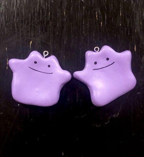 Gengar Polymer Clay, Ditto Clay, Worry Stones Diy, Clay Worry Stones, Alec Core, Worry Pet, Foam Clay, Creative Thoughts, Clay Magnets