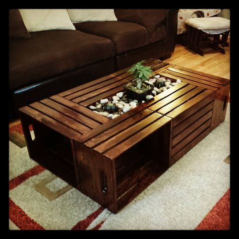 Square wooden coffee table