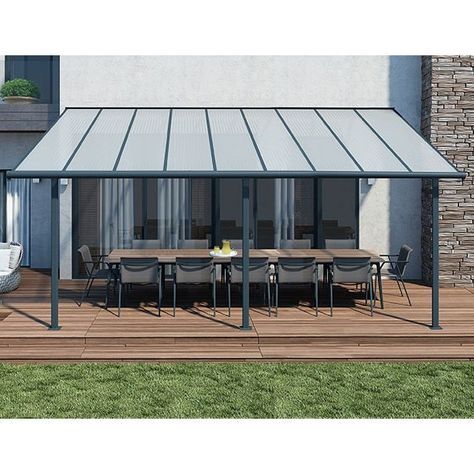 veranda Wooden Garden Buildings, Polycarbonate Roof Panels, Garden Awning, Grey Patio, Garden Canopy, Polycarbonate Panels, Plastic Sheds, Modular Structure, Patio Cover