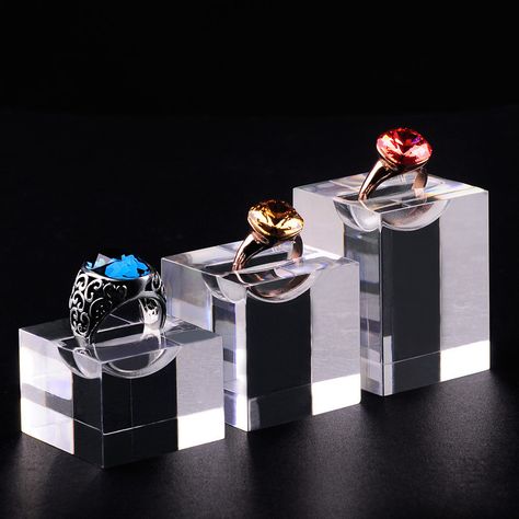 3 pcsClear Ring Display Holder Acrylic Jewelry Display Holder Ring Display Showcase Ring Display Rack Fine Jewelry Display, Jewelry Tree Stand, Trade Show Exhibit, Jewelry Display Case, Acrylic Display Stands, Acrylic Ring, Market Displays, Jewelry Display Stands, Bracelet Display