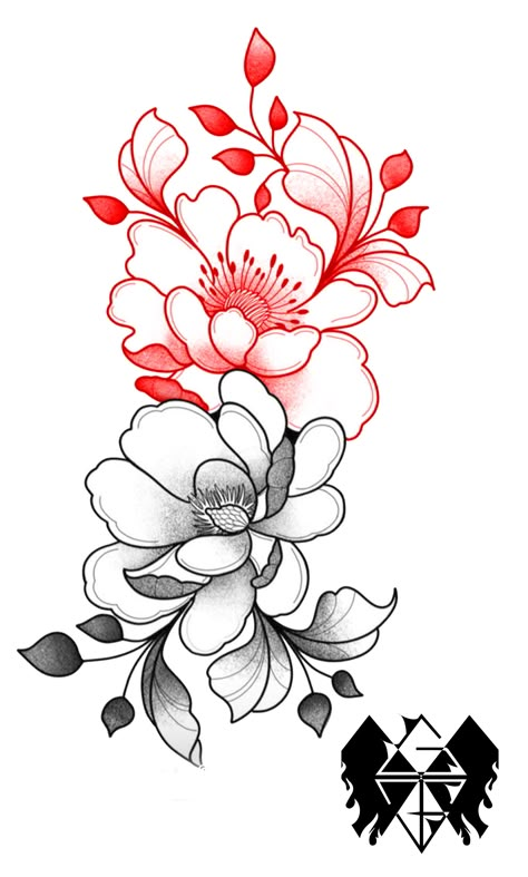 diseño de tatuaje rojo y negro #josedavidtattoo instagram @josedavidtattoo Lotus Tattoo Shoulder, Red Rose Drawing, Drawing Tattoo Ideas, Easy Tattoos To Draw, Black Flowers Tattoo, Red Flower Tattoos, Rose Black And White, Bloom Tattoo, David Tattoo