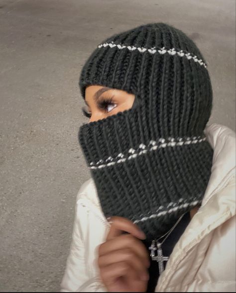 Knit Baclava Hat, Knitted Balaclava For Winter, Casual Knitted One-size Balaclava, Weird Crochet Balaclava, Knitted Balaclava Inspire Uplift ⭐, Knitted Balaclava, Mask Girl, Ski Mask, Crochet Hat Pattern