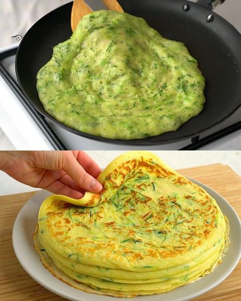 Savory Pancakes Recipe, Zucchini Pancake, Zucchini And Cheese, Savoury Pancake Recipe, Fresh Green Salad, Zucchini Cheese, Cake Pancakes, Zucchini Pancakes, Grated Zucchini