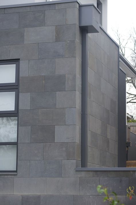 BASALT Bluestone Wall CLADDING-Client TESTIMONIAL - Bluestone Veneer Basalt Wall, Stone Cladding Exterior, Wall Siding, Exterior Wall Panels, Cladding Exterior, Exterior Wall Tiles, Exterior Wall Cladding, Front Wall Design, Exterior Tiles