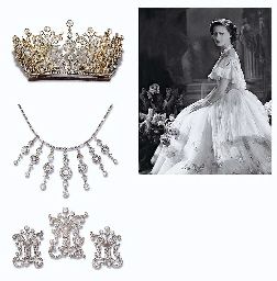 THE 'POLTIMORE TIARA' Designed as a graduated line of cushion-shaped and old-cut diamond clusters alternating with diamond-set scroll motifs, each surmounted by old-cut diamond terminals, to the collet-set diamond line, mounted in silver and gold, circa 1870, 19.2 cm. maximum diameter, convertible to a necklace and eleven brooches, with screwdriver and brooch fittings, in fitted blue leather case Poltimore Tiara, Prinses Margaret, Tiara Collection, Princesa Margaret, Tiaras Jewellery, Royal Crowns, Royal Family England, Royal Tiaras, Isabel Ii