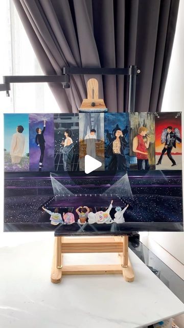 Acrylic painting with Art Rinah 🇲🇾 on Instagram: "BTS Solo Projects x OT7 . A commission piece that I did for a lovely client from the States 💜💜   #acrylicpainting #btspainting #btsarmy" Bts Canvas Painting, Bts Painting, Solo Album, Bts Army, Album Covers, Acrylic Painting, Canvas Painting, Doodles, Bts