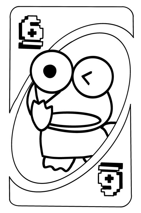 Uno Drawing, Hello Kitty Uno Cards, Card Outline, Random Activities, Uno Cards, Memo Paper, Cartoon Coloring Pages, Art Diary, Cute Doodle Art