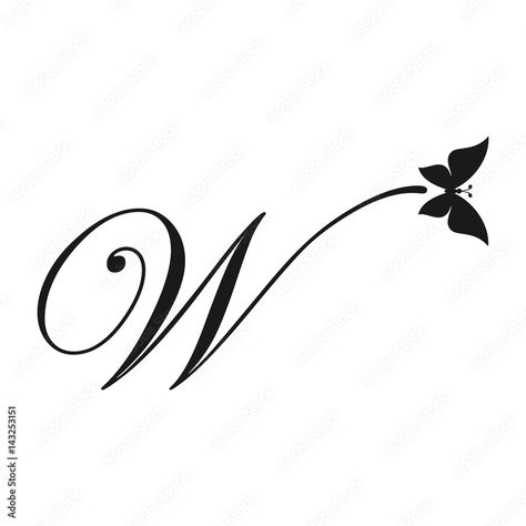 Letter W Tattoo Designs, W Letter Tattoo, W Initial Tattoo, V Letter Tattoo, P Tattoo, Initial Tattoo, Letter W, Letter Stencils, Name Tattoos