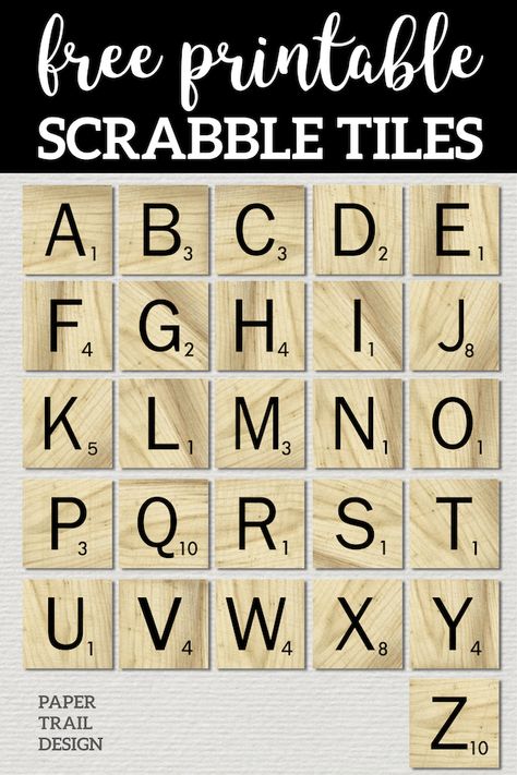 Free Printable Scrabble Letter Tiles Sign. Printable DIY Wall Art Scrabble letters. Party decorations ideas or scrapbook letters. #papertraildesign #scrabble #scrabbleletters #scrabbletiles Printable Scrabble Tiles, Scrabble Tile Crafts, Scrabble Wall Art, Scrapbook Letters, Scrabble Wall, Letter Tiles, Vbs 2023, Scrabble Letters, Tile Crafts