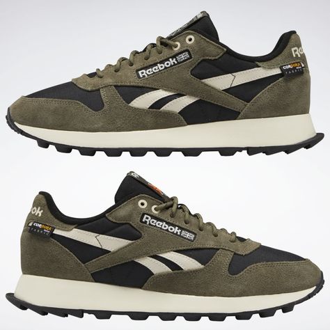 Reebok Classic Leather Shoes - Black | Reebok US Rebook Classic, Black Reebok, Reebok Classic Leather, M 16, Men Classic, Un Logo, Reebok Classic, Black Leather Shoes, Union Jack