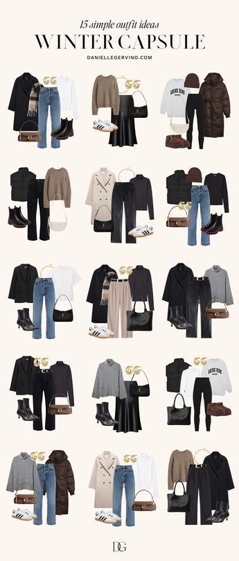 Capsule Wardrobe Women, Capsule Wardrobe Casual, Winter Outfits Ideas, Winter Fashion Outfits Casual, Fashion Outfits Casual, Winter Capsule Wardrobe, Wardrobe Capsule, Outfit Chic, Capsule Outfits